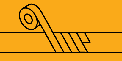 A black and yellow drawing of a spiral
