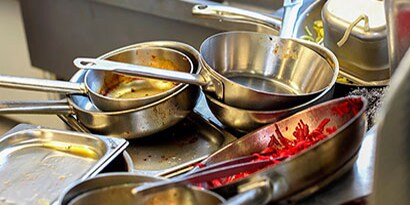 group of pots and pans
