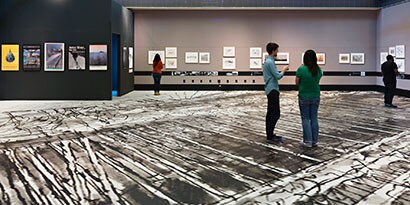 Inside building floor wrapped in 3M graphics film
