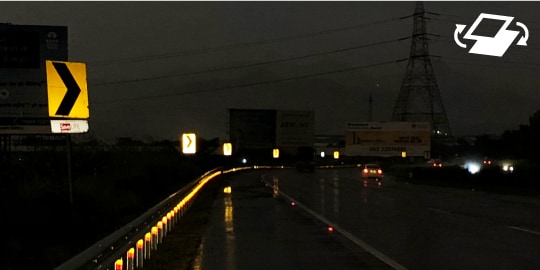 highway safety along black spots at night