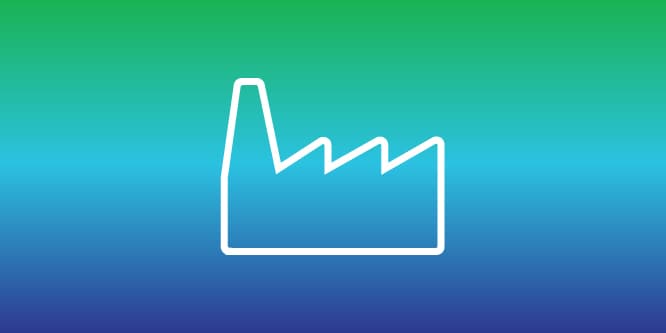 공장 아이콘: 환경 영향을 최소화하기 위한 제조 공정의 변화를 강조하는 이미지
