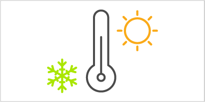 A thermometer and sun
