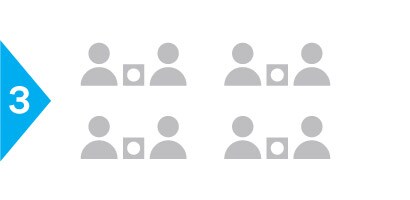 Icons of people show local application support around the globe
