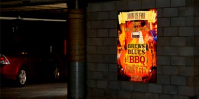 Reflective sign at night
