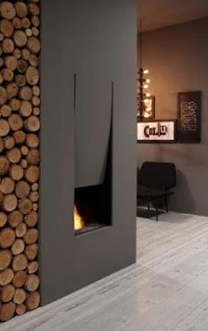 fireplace in a room
