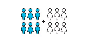 Icon of double the number of students

