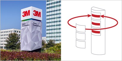 3M™ VHB™ 테이프를 토템 간판 디자인에 사용

