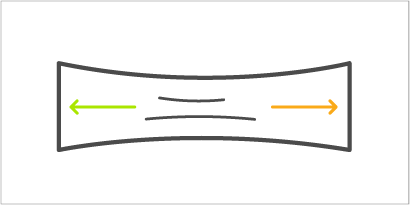 A black line with green and orange lines
