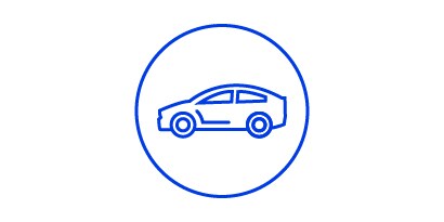 blue line drawing of a car
