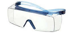 3M™ SecureFit™ 3700 Series, SF3701SGAF-BLU, Blue/Blue, Clear OTG Scotchgard™ Protector Anti-Fog Coating/Anti-Scratch Lens