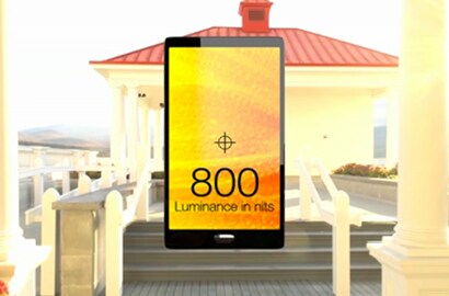 800 휘도가 표시된 스마트 기기 화면의 다이어그램입니다.