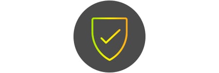 A shield with a check in the middle icon
