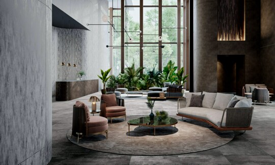 room with a round table and chairs
