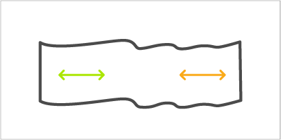 A black line with green and orange arrows
