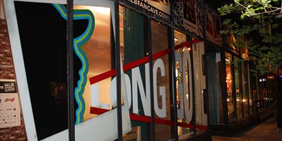 A window wrapped with a 3M special effects graphic wrap of a man yelling 