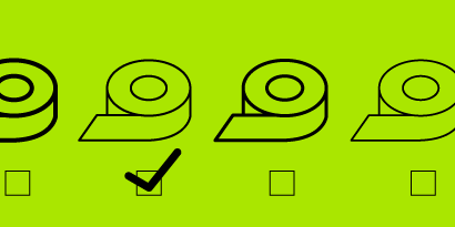 A green background with black and white symbols
