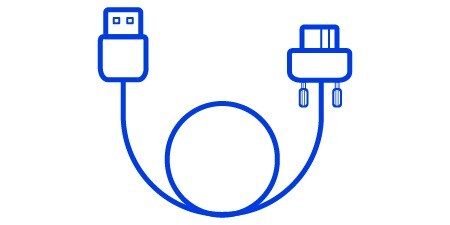 USB3 비전 케이블의 미니멀한 라인 일러스트
