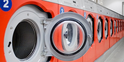 A close-up of a washing machine
