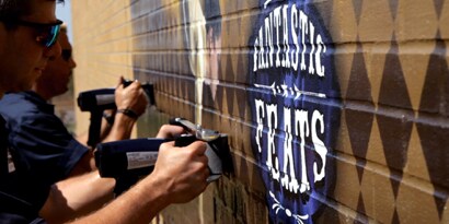 graphic film installation on textured surfaces
