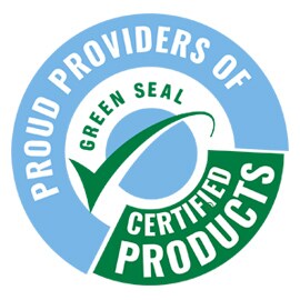 Green Seal 인증 제품 로고. 녹색 확인 표시가 있는 파란색과 녹색 바탕이 있는 원형