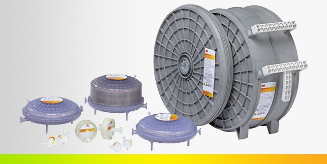 A collection of 3M encapsulated filters in various sizes
