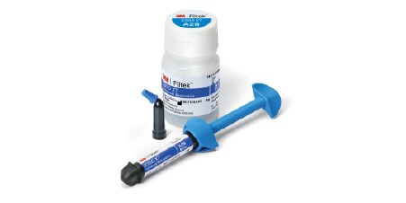 3M™ Filtek™ Z350 XT Universal Restorative bottle, tip and syringe 
