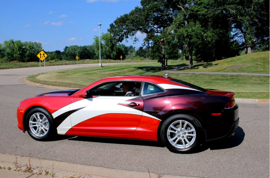 red and white sports car
