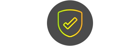 A shield with a check in the middle icon
