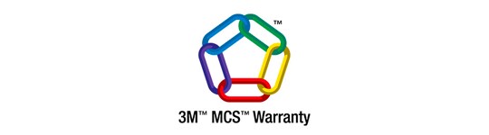 Rainbow colored, chain-linked pentagon logo
