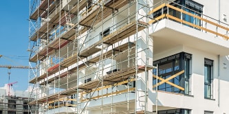 construction project with scaffolding
