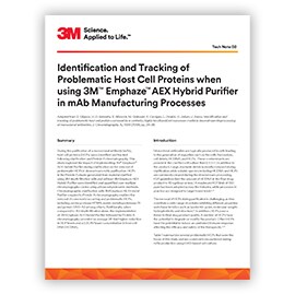Cover of  Identification and Tracking of Problematic Host Cell Proteins when using 3M™ Emphaze™ AEX Hybrid Purifier in mAb Manufacturing Processes