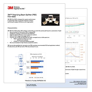 3M™ 편광 빔 스플리터(PBS) 필름 1000
