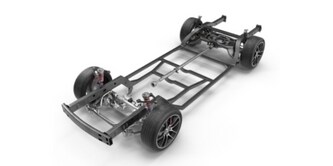 close-up of a car chassis
