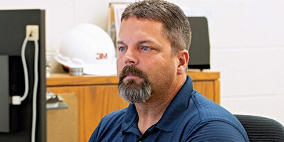 Hearing program professional man with beard
