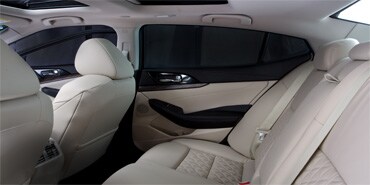 Car interior with leather seats.
