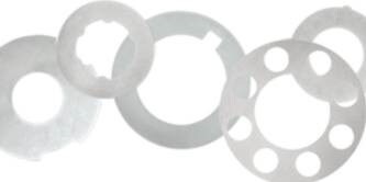 group of white circular objects
