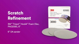 6” 듀얼 액션 샌더기를 사용해 3M™ 트라이젝™ 후킷™ 폼 디스크 PN02085, 6