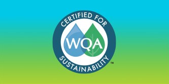 Water Quality Association and Sustainability(수질 협회 및 지속 가능성) 인증 로고
