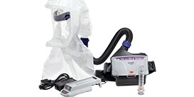 A white mask and a white mask with a syringe and a syringe
