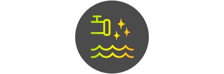 Clean water coming out from a faucet icon

