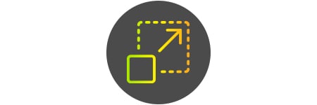Small square becomes larger square icon
