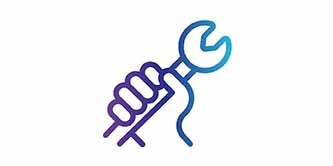 Icon of a hand holding a wrench.
