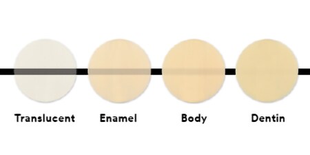 swatches of 4 opacities
