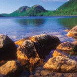 Looking out over a rocky shoreline