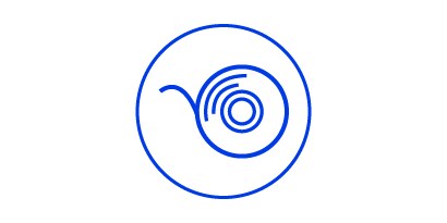 blue circle with a spiral in it
