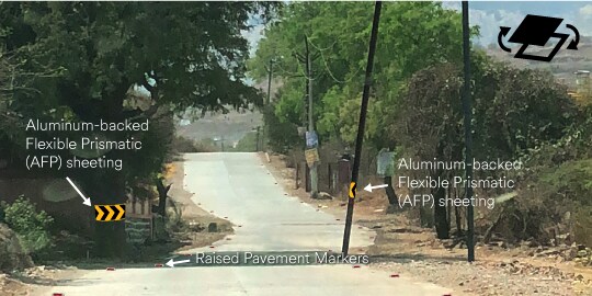 aluminum backed reflective-sheeting for rural road hazard solution swap