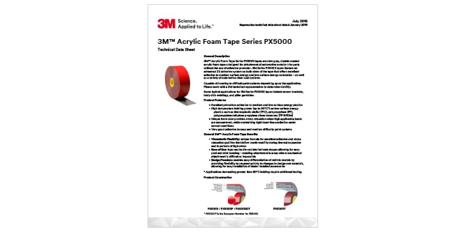 3M™ Acrylic Foam Tape PX5000 (PDF)
