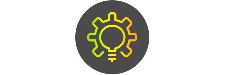 light bulb and gear icon
