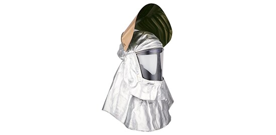 A face mask with a hood
