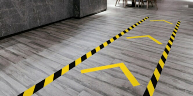 Floor marking tape for social distancing
